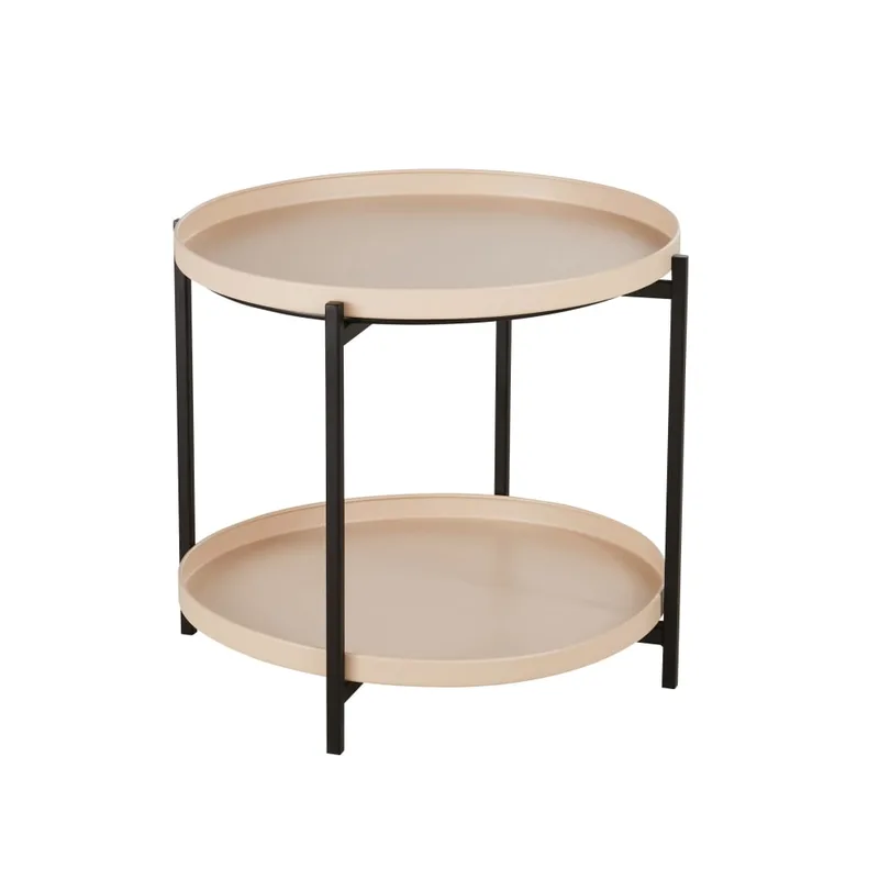 Bout de canapé en métal beige
