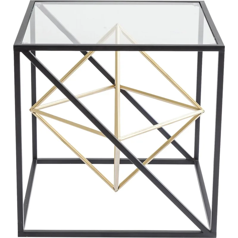 Table d'appoint en acier et verre