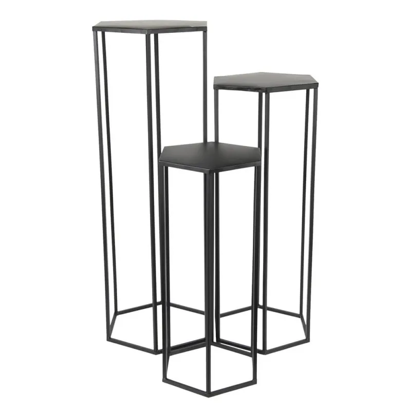 Lot  de 3 sellettes gigognes métal noir