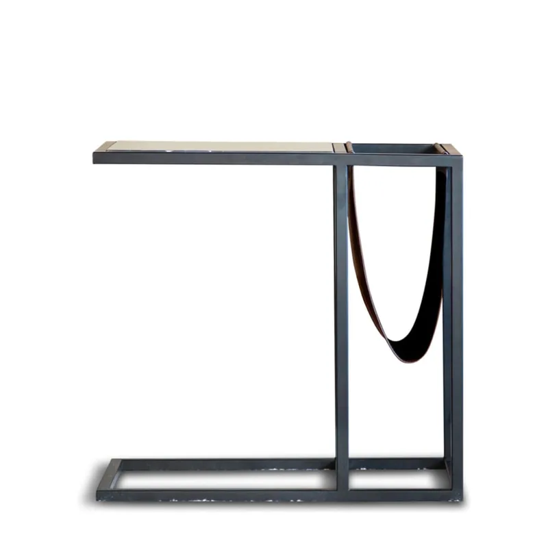Table porte-revues en marbre noir