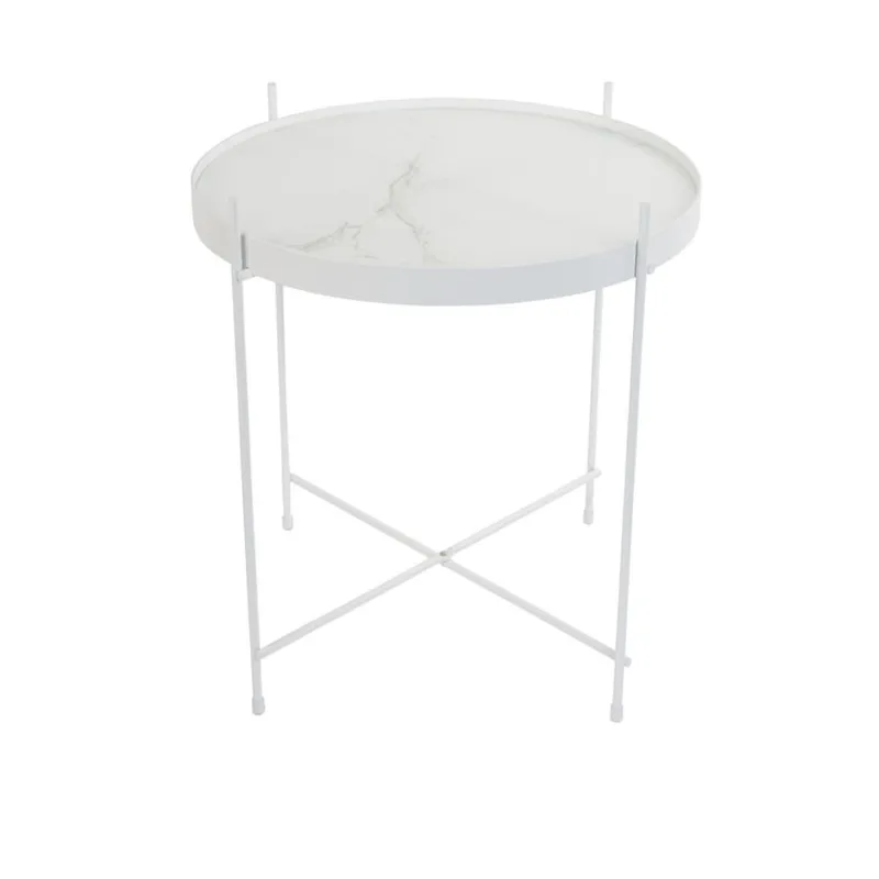 Table basse design en métal blanc