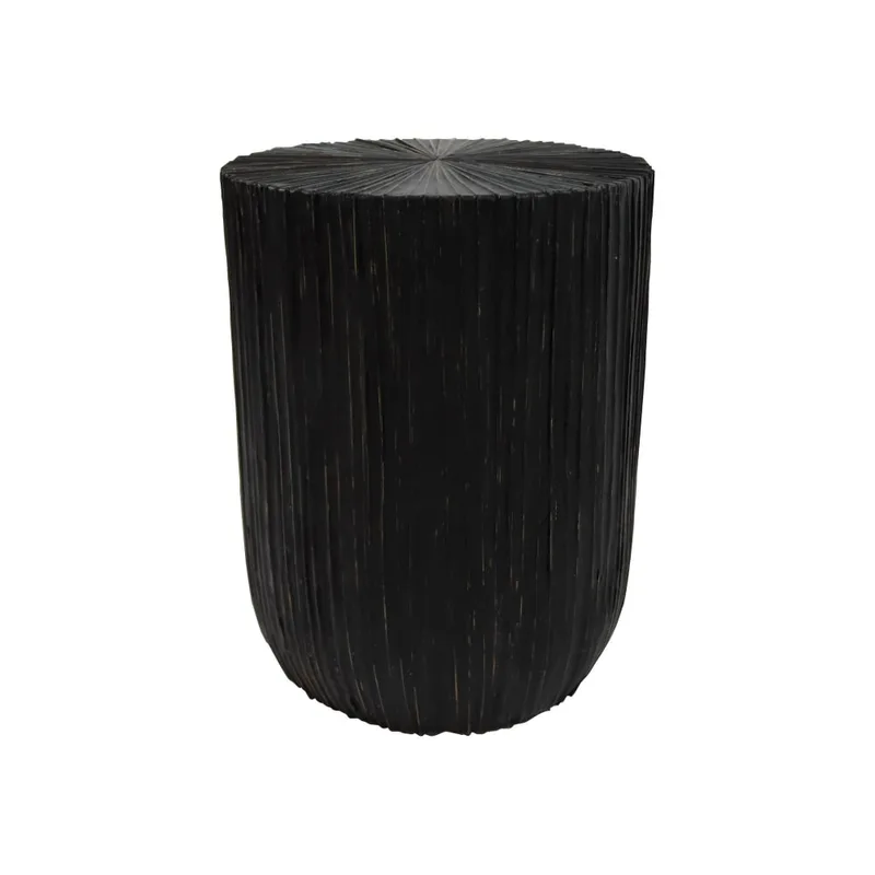 Meuble d'appoint en bois et feuilles de cocotier