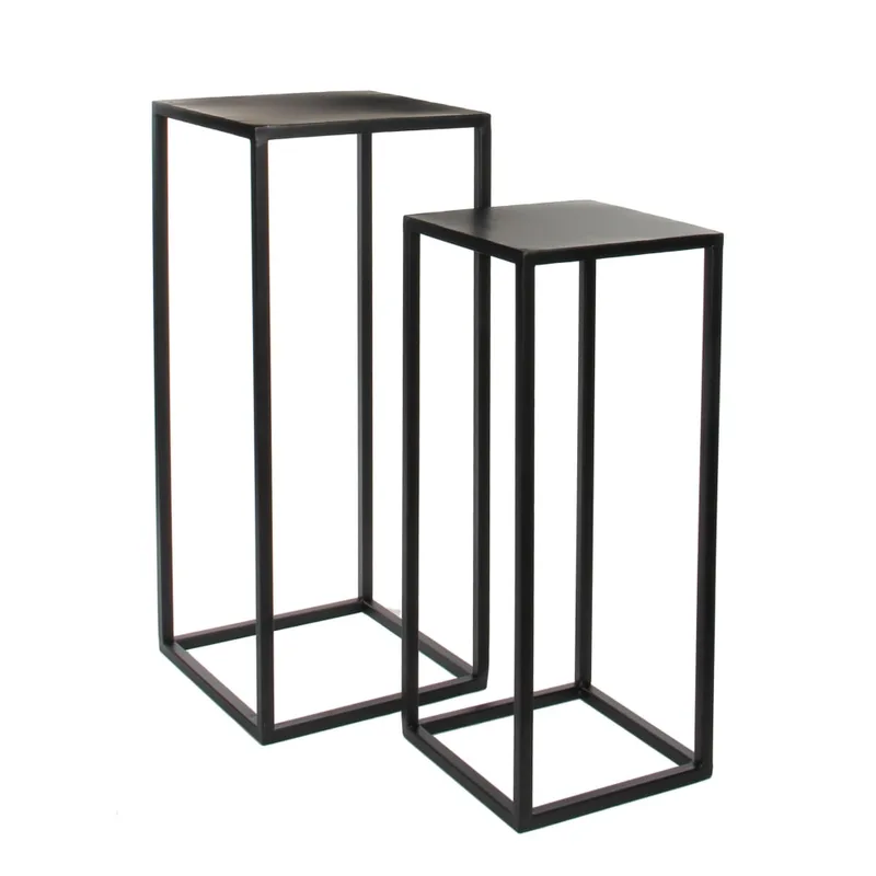 Ensemble de table d'appoint Goa Noir Fer H70xB30xL30cm