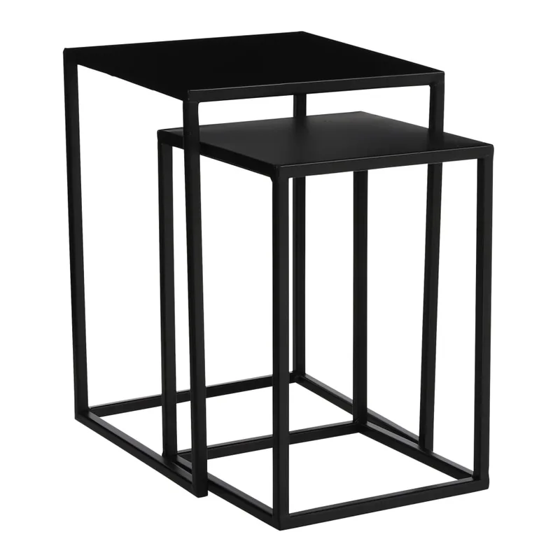 Ensemble de table d'appoint Goa Noir Fer H42xB30xL30cm