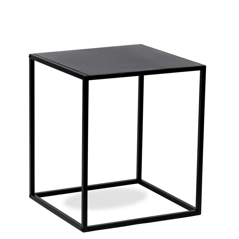 Table d'appoint industrielle en métal noir