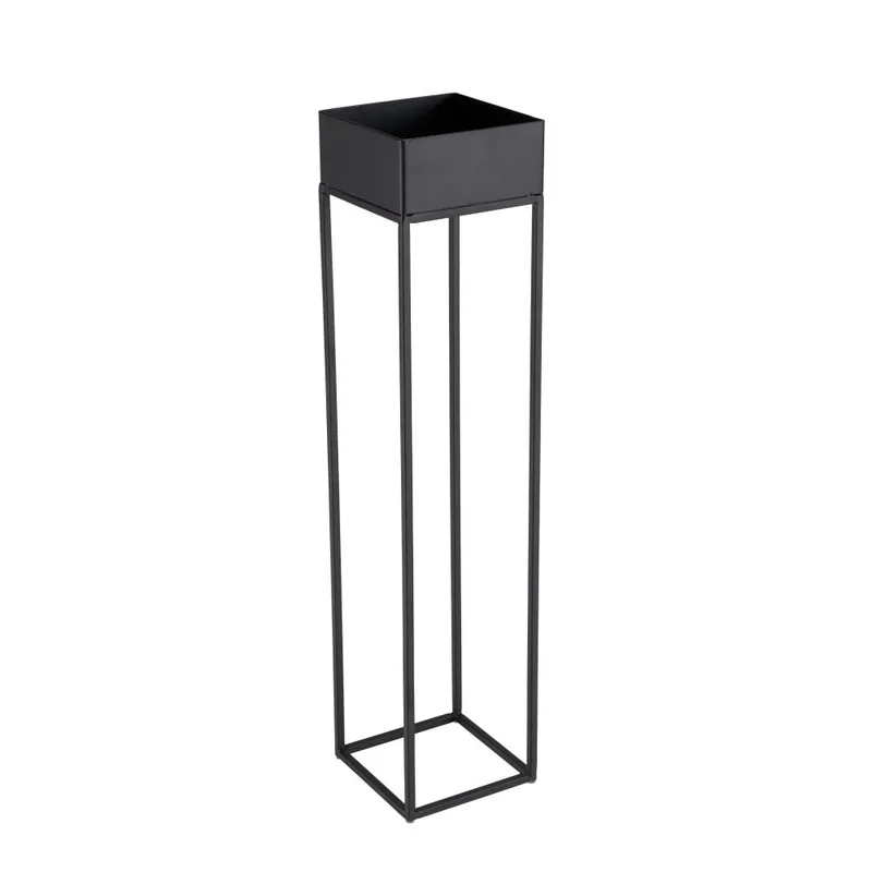 Sellette carrée / porte plantes GM noire piètement métal