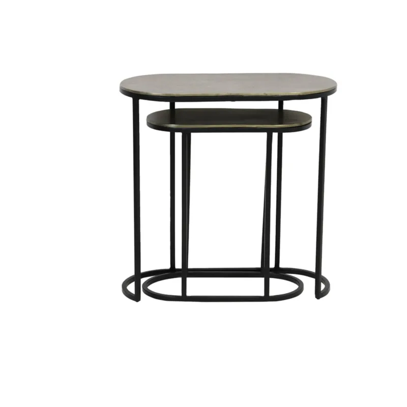 Table d'appoint couleur or métal 53x26x53cm