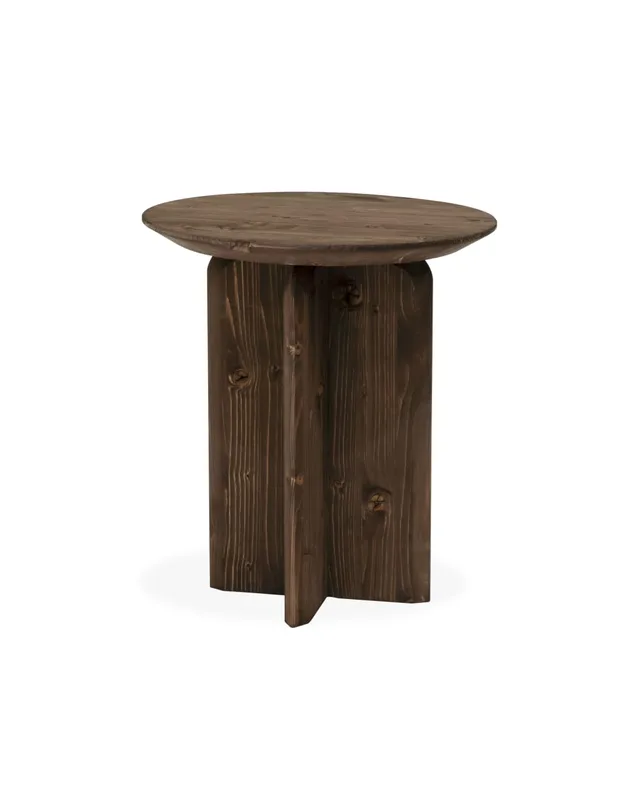 Table d'appoint en bois de sapin marron 50x45cm
