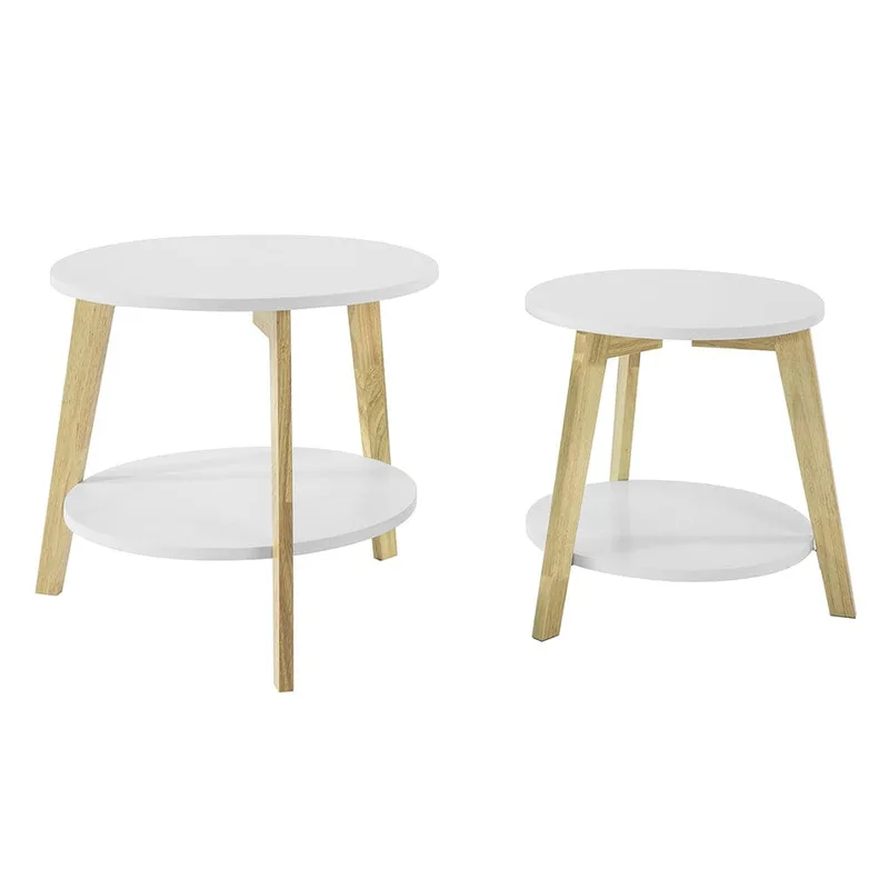 Tables basses gigognes effet bois blanc
