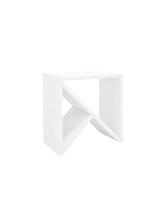 Table d'appoint en bois de pin blanche 50x50cm