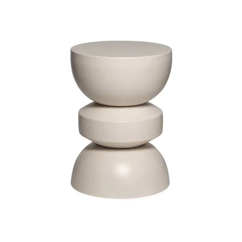 Table d'appoint en métal créme D32