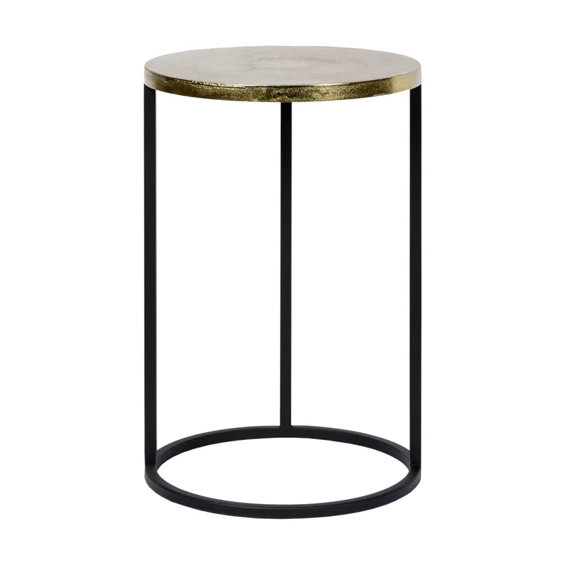 Table basse autour du noir en table d'appoint dorée hauteur 55 cm