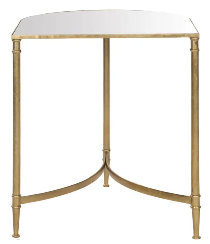 Table d'appoint en fer/miroir or