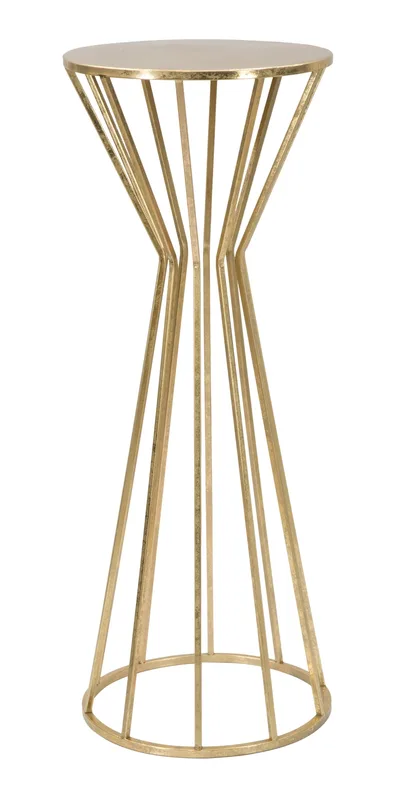 Table ronde en métal doré Ø 38x100 cm