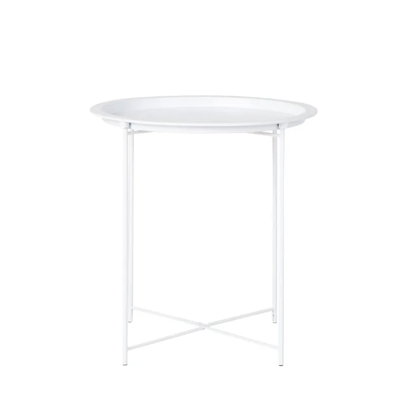 Table basse ronde en métal ø75cm - Blanc
