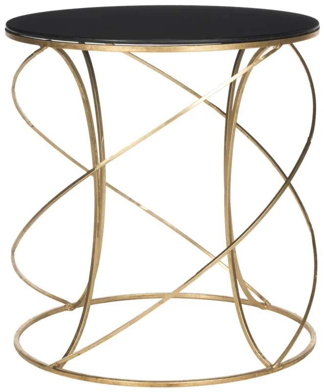 Table d'appoint en le fer noir/or