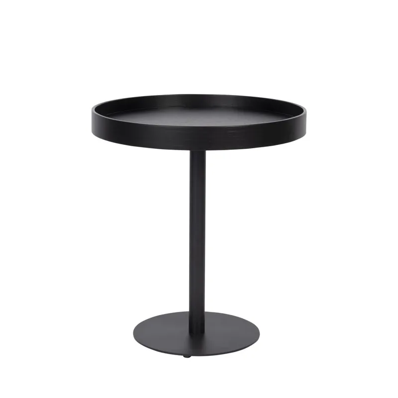 Table d'appoint ronde en bois et métal ø45cm - Noir