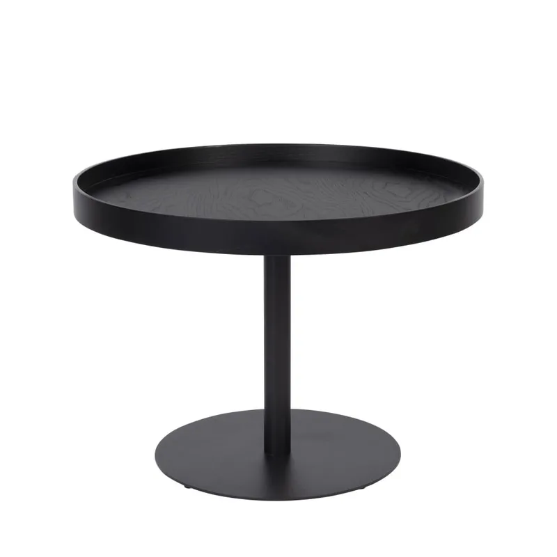 Table d'appoint ronde en bois et métal ø56cm - Noir
