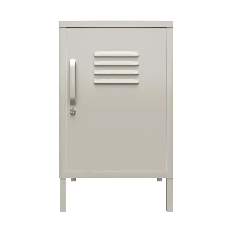 Table d'appoint avec 1 porte en métal taupe