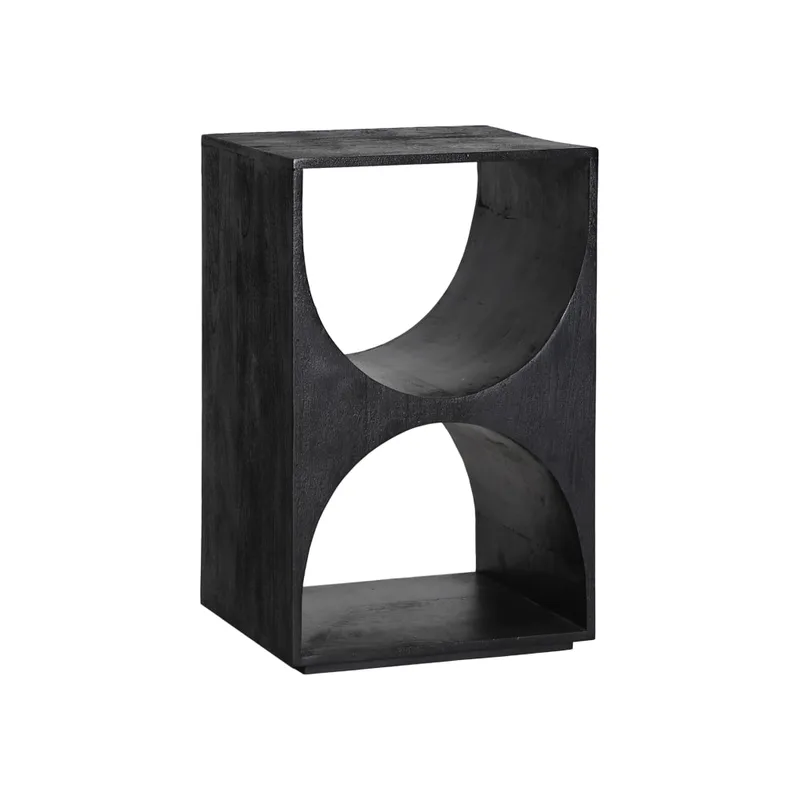 Table basse en bois de mangue noir  en 35x30x55 cm