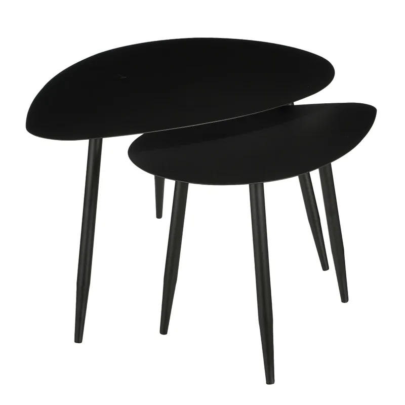 Ensemble de table d'appoint  Noir Fer H47xB60xL80cm
