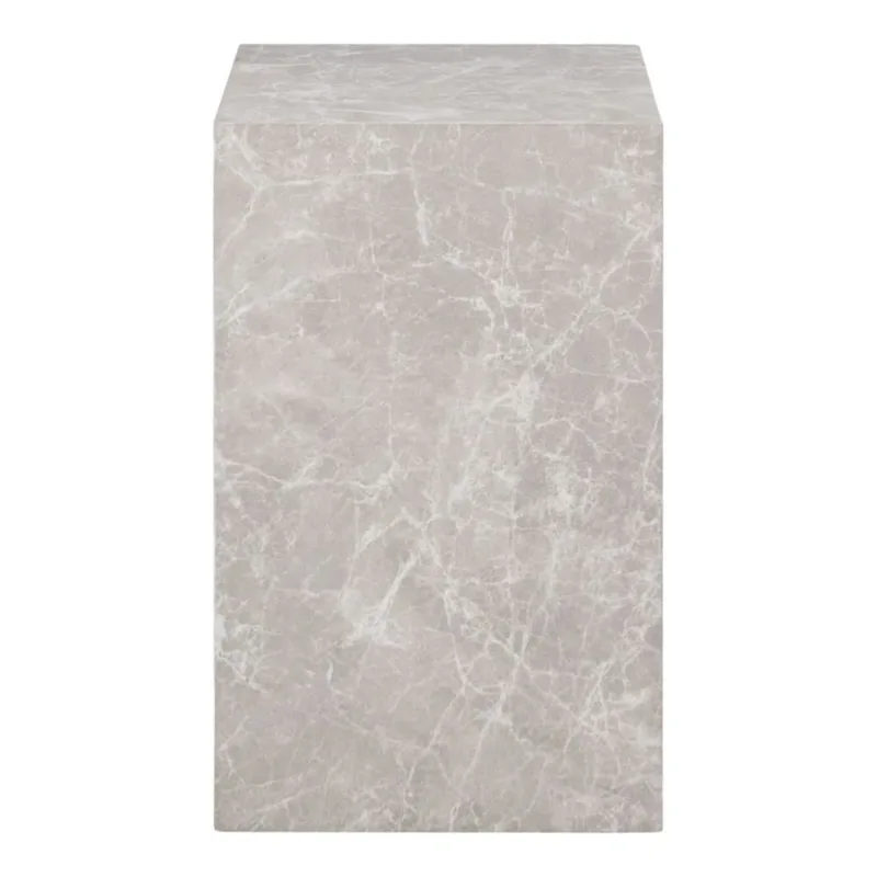 Table d'appoint 30x30x50cm effet marbre beige DERRY beige