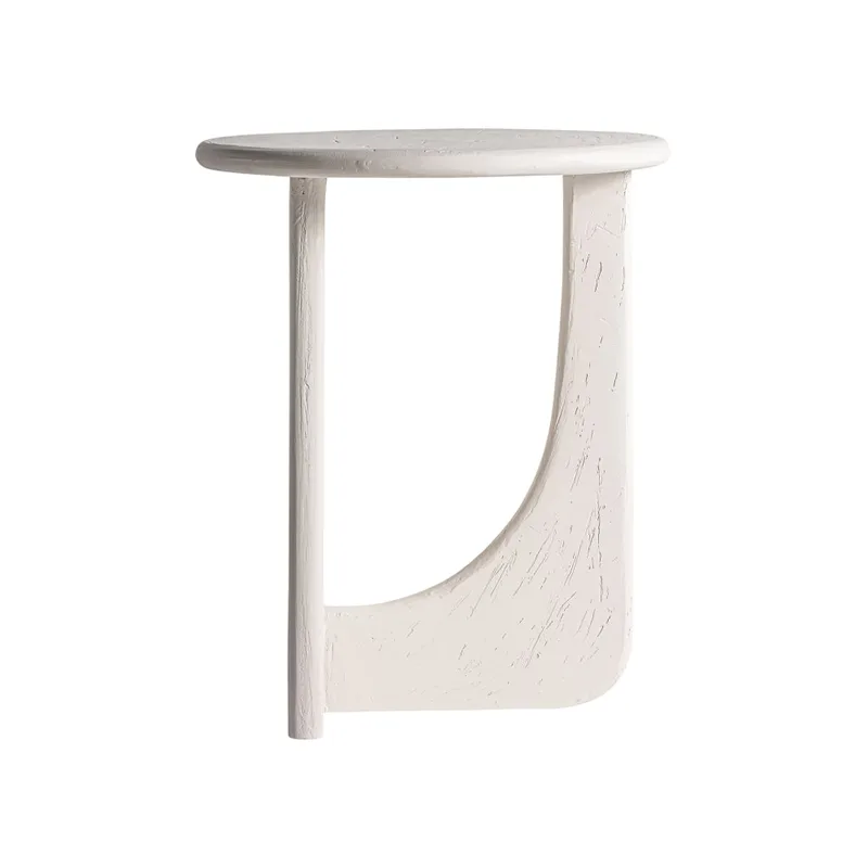 Table basse en bois de mangue blanc cassé 45x45x55 cm