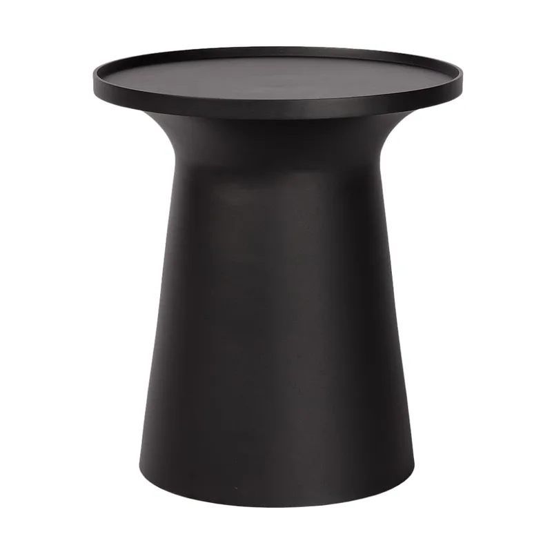 Table d'appoint ronde en métal, noire, 50 cm