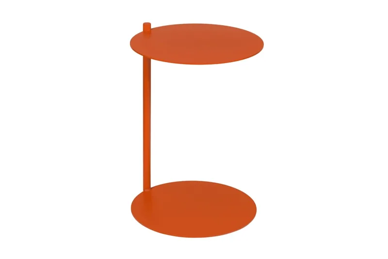 Table d'appoint en acier peint par poudrage, orange