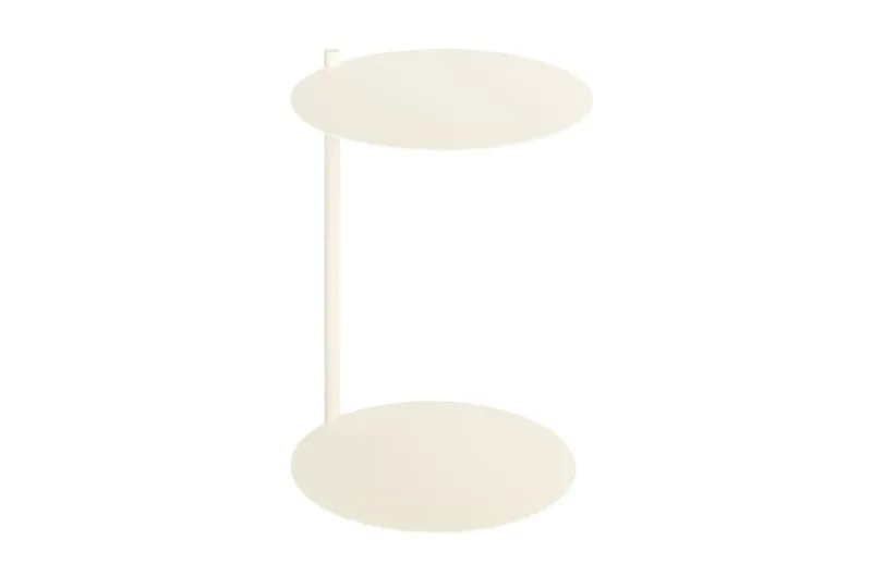 Table d'appoint en acier peint par poudrage, beige