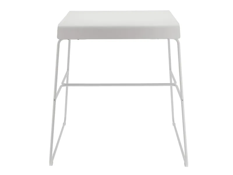 Table en acier laqué gris clair