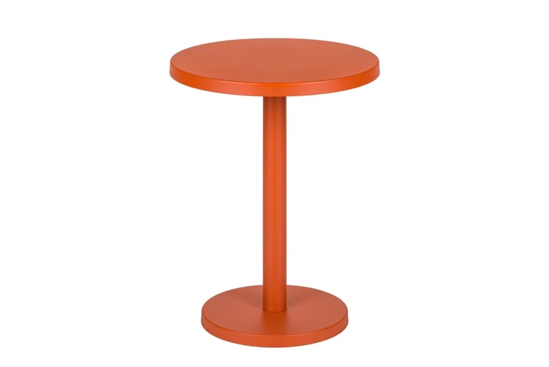 Table d'appoint en acier et panneaux de fibres, grand, orange