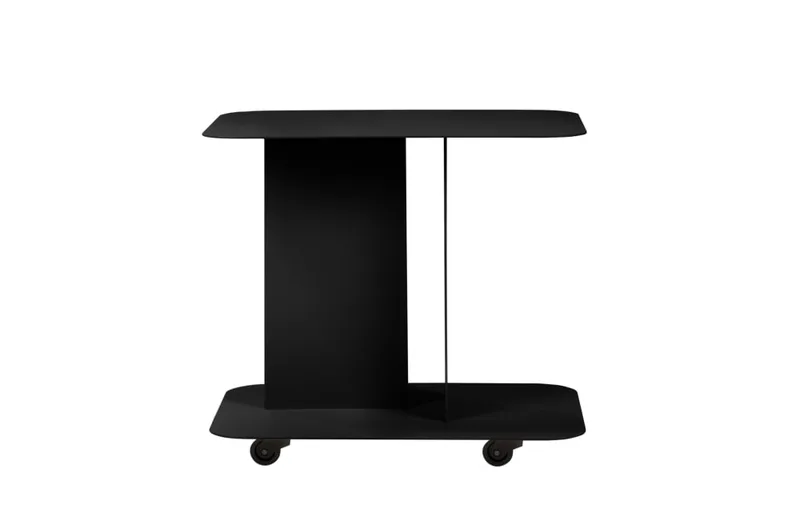 Table d'appoint avec roulettes en acier, noir