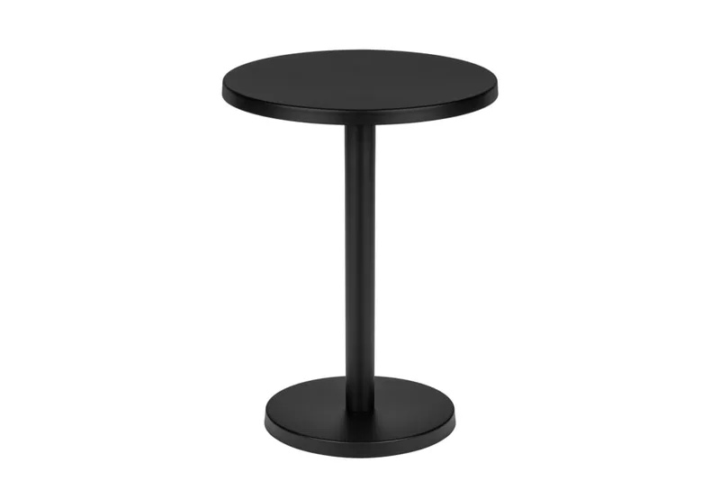 Table d'appoint en acier et panneaux de fibres, grand, noir