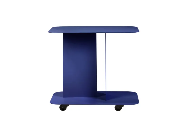 Table d'appoint avec roulettes en acier, myrtille