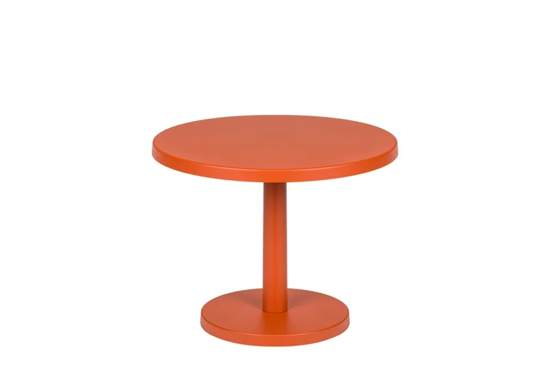 Table d'appoint en acier et panneaux de fibres, petit, orange