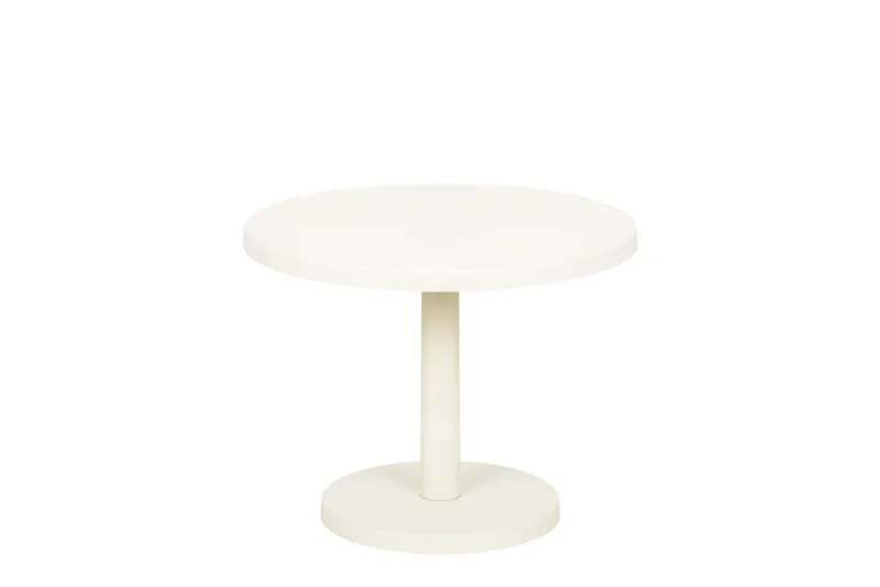 Table d'appoint en acier et panneaux de fibres, petit, beige
