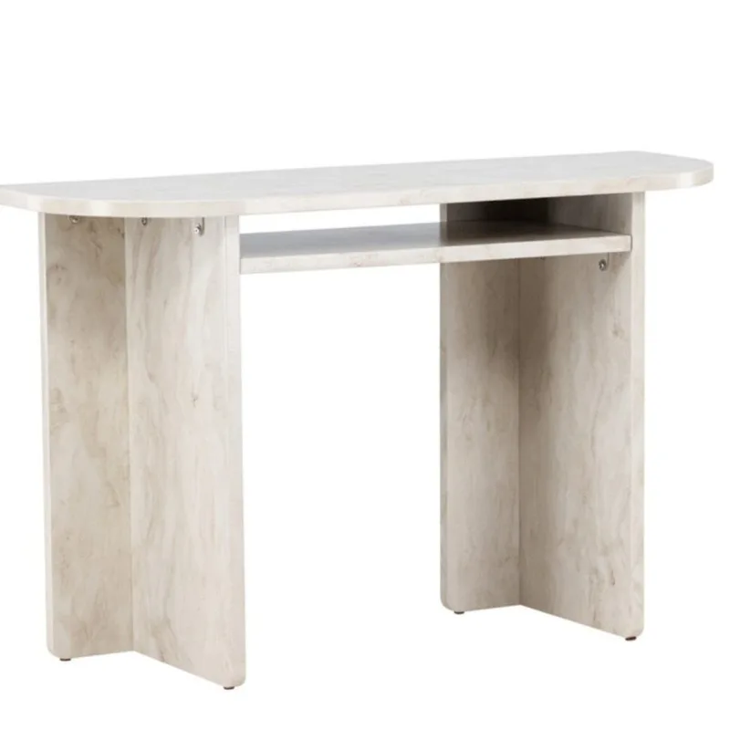 Console contemporaine effet marbre beige ALESO beige 40x40x75cm
