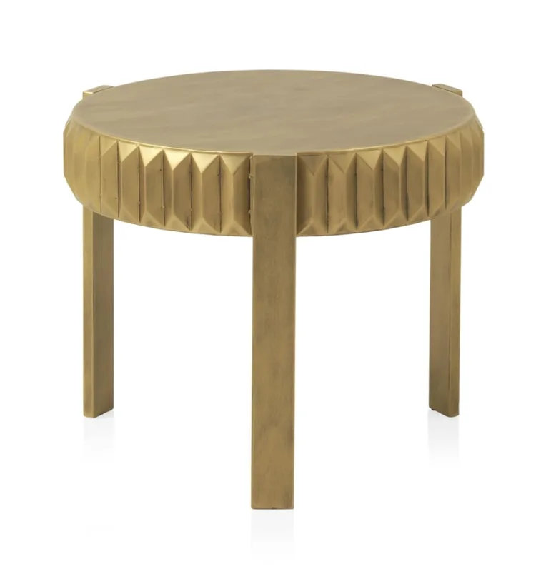 Table d'appoint en métal doré