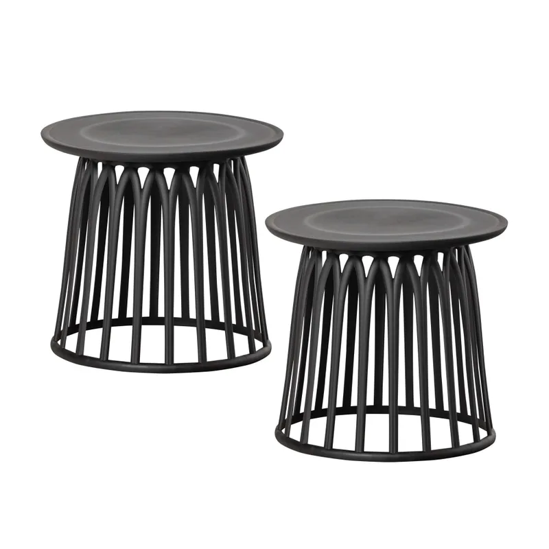 Tables d'appoint de jardin noir (x2)