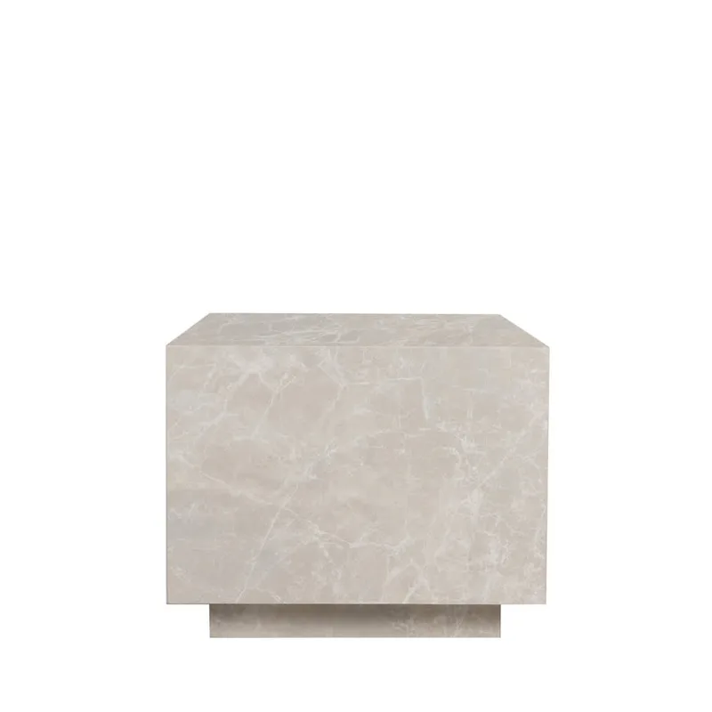 Table d'appoint carrée effet marbre 40x40cm - Grège