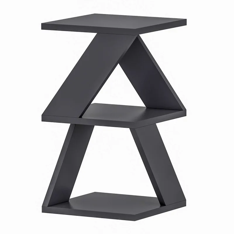 Bout de canapé effet bois gris anthracite