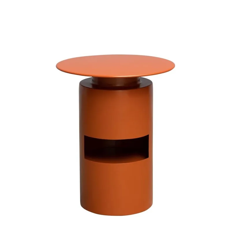 Table d'appoint en métal orange