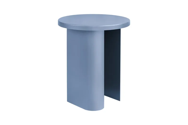 Table d'appoint ronde en acier avec cachette, bleu