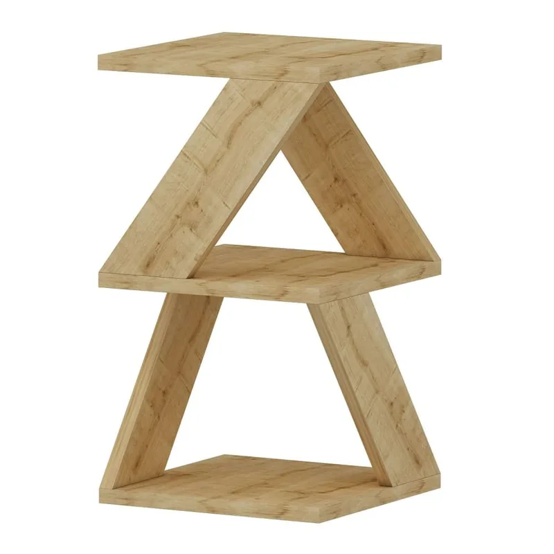 Bout de canapé en panneaux de particules couleur bois