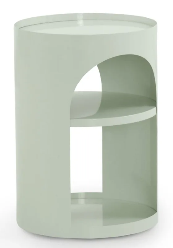 Table d'appoint en métal blanc