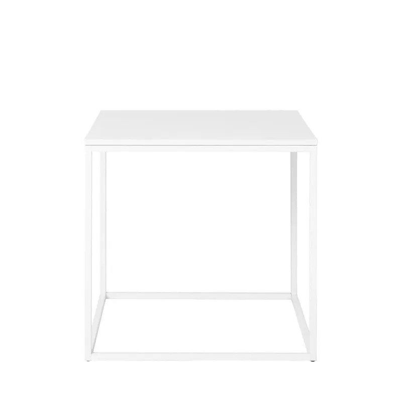 Table d'appoint en bois et métal blanc - Blanc