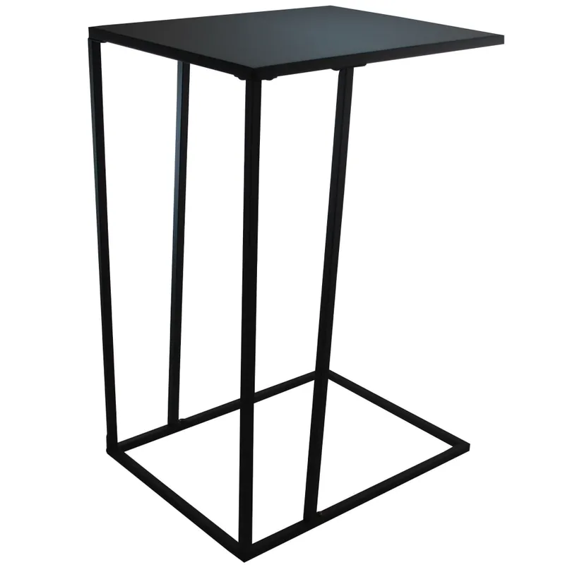 Table d'appoint bout de canapé en métal noir 40x30x58cm