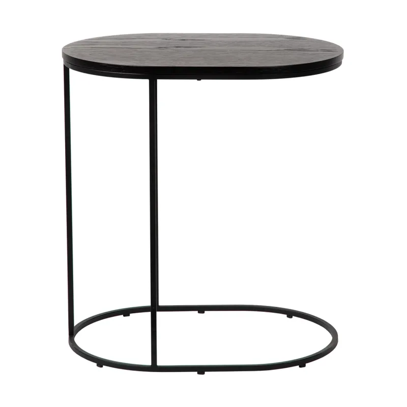 Table d'appoint en chêne, pieds en métal, Noir
