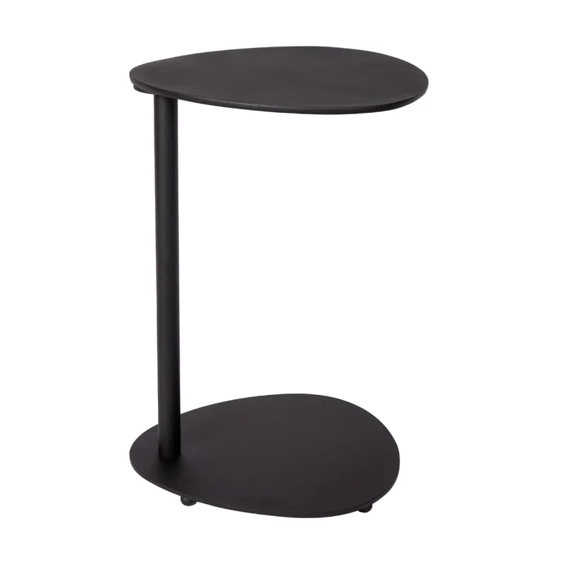 Table d'appoint en métal, Ronde, Noir